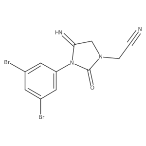 3-(3,5-Dibromophenyl)-4-imino-2-oxo-1-imidazolidineacetonitrile结构式
