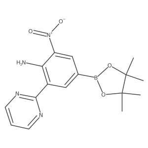 2-Nitro-6-pyrimidin-2-yl-4-(4,4,5,5-tetramethyl-[1,3,2] dioxaborolan-2-yl)-phenylamine Structure