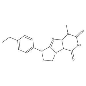 6-(4-Ethylphenyl)-4-methyl-4a,7,8,9a-tetrahydropurino[7,8-a]imidazole-1,3-dione结构式