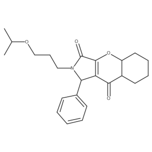 1-phenyl-2-(3-propan-2-yloxypropyl)-4a,5,6,7,8,8a-hexahydro-1H-chromeno[2,3-c]pyrrole-3,9-dione Structure