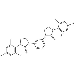 3,3'-(1,3-Phenylene)bis(1-mesitylimidazolidine-2-thione)结构式