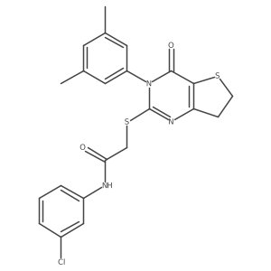 N-(3-chlorophenyl)-2-((3-(3,5-dimethylphenyl)-4-oxo-3,4,6,7-tetrahydrothieno[3,2-d]pyrimidin-2-yl)thio)acetamide结构式