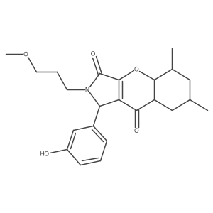 1-(3-hydroxyphenyl)-2-(3-methoxypropyl)-5,7-dimethyl-4a,5,6,7,8,8a-hexahydro-1H-chromeno[2,3-c]pyrrole-3,9-dione Structure