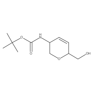 tert-Butyl ((3R,6S)-6-(hydroxymethyl)-3,6-dihydro-2H-pyran-3-yl)carbamate结构式