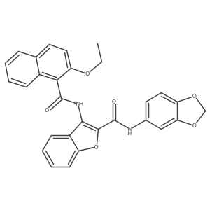 N-(benzo[d][1,3]dioxol-5-yl)-3-(2-ethoxy-1-naphthamido)benzofuran-2-carboxamide Structure