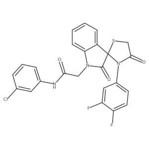 N-(3-chlorophenyl)-2-(3'-(3,4-difluorophenyl)-2,4'-dioxospiro[indoline-3,2'-thiazolidin]-1-yl)acetamide Structure
