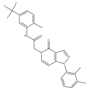 N-(2-chloro-5-(trifluoromethyl)phenyl)-2-(1-(2,3-dimethylphenyl)-4-oxo-1H-pyrazolo[3,4-d]pyrimidin-5(4H)-yl)acetamide结构式