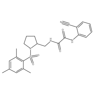 N1-(2-cyanophenyl)-N2-((1-(mesitylsulfonyl)pyrrolidin-2-yl)methyl)oxalamide结构式