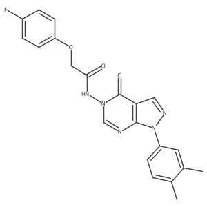 N-(1-(3,4-dimethylphenyl)-4-oxo-1H-pyrazolo[3,4-d]pyrimidin-5(4H)-yl)-2-(4-fluorophenoxy)acetamide结构式