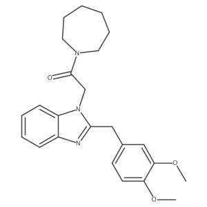 1-(azepan-1-yl)-2-{2-[(3,4-dimethoxyphenyl)methyl]-1H-1,3-benzodiazol-1-yl}ethan-1-one结构式