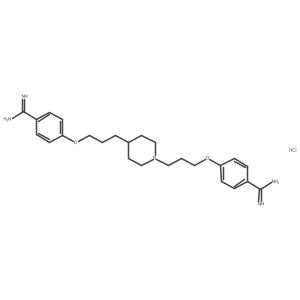 4,4'-[1,4-Piperidinediylbis(3,1-propanediyloxy)]bis[benzenecarboximidamide] monohydrochloride Structure