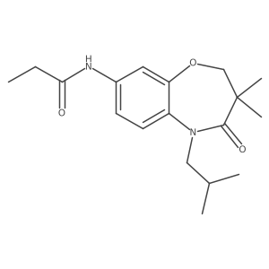 N-(5-isobutyl-3,3-dimethyl-4-oxo-2,3,4,5-tetrahydrobenzo[b][1,4]oxazepin-8-yl)propionamide结构式