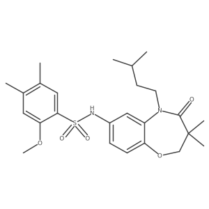 N-(5-isopentyl-3,3-dimethyl-4-oxo-2,3,4,5-tetrahydrobenzo[b][1,4]oxazepin-7-yl)-2-methoxy-4,5-dimethylbenzenesulfonamide Structure