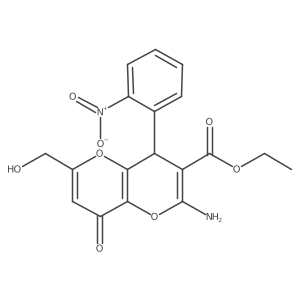 ethyl 2-amino-6-(hydroxymethyl)-4-(2-nitrophenyl)-8-oxo-4H,8H-pyrano[3,2-b]pyran-3-carboxylate结构式