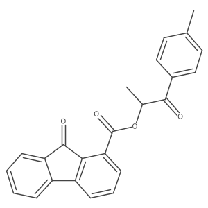 1-(4-methylphenyl)-1-oxopropan-2-yl 9-oxo-9H-fluorene-1-carboxylate结构式