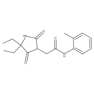 2-(4,4-diethyl-2,5-dioxoimidazolidin-1-yl)-N-(o-tolyl)acetamide结构式