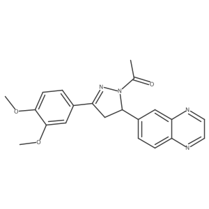 1-(3-(3,4-dimethoxyphenyl)-5-(quinoxalin-6-yl)-4,5-dihydro-1H-pyrazol-1-yl)ethanone Structure