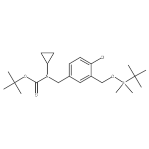 (3-(Tert-butyldimethylsilanyloxymethyl)-4-chlorobenzyl)cyclopropylcarbamic acid tert-butyl ester结构式