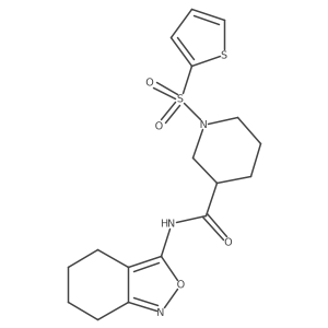 N-(4,5,6,7-tetrahydrobenzo[c]isoxazol-3-yl)-1-(thiophen-2-ylsulfonyl)piperidine-3-carboxamide结构式