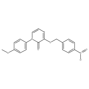 1-(4-methoxyphenyl)-3-((4-nitrobenzyl)thio)pyrazin-2(1H)-one Structure