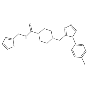 4-((1-(4-fluorophenyl)-1H-tetrazol-5-yl)methyl)-N-(thiophen-2-ylmethyl)piperazine-1-carboxamide Structure