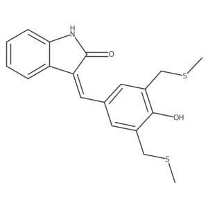 1,3-Dihydro-3-[[4-hydroxy-3,5-bis[(methylthio)methyl]phenyl]methylene]-2H-indol-2-one Structure