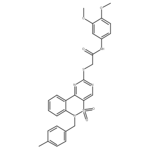 N-(3,4-dimethoxyphenyl)-2-((6-(4-methylbenzyl)-5,5-dioxido-6H-benzo[c]pyrimido[4,5-e][1,2]thiazin-2-yl)thio)acetamide Structure