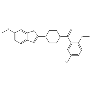 (5-Chloro-2-methoxyphenyl)(4-(6-(methylthio)benzo[d]thiazol-2-yl)piperazin-1-yl)methanone结构式