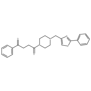 O=C(CCC(=O)N1CCN(Cc2csc(-c3ccccc3)n2)CC1)c1ccccc1结构式