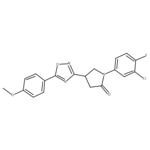 1-(3-Chloro-4-fluorophenyl)-4-[5-(4-methoxyphenyl)-1,2,4-oxadiazol-3-yl]pyrrolidin-2-one结构式