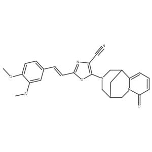 2-[(E)-2-(3,4-Dimethoxyphenyl)ethenyl]-5-[(1S,9R)-6-oxo-7,11-diazatricyclo[7.3.1.02,7]trideca-2,4-dien-11-yl]-1,3-oxazole-4-carbonitrile结构式