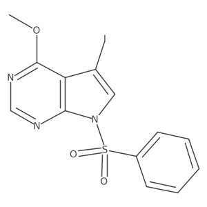 5-Iodo-4-methoxy-7-(phenylsulfonyl)-7H-pyrrolo[2,3-d]pyrimidine结构式