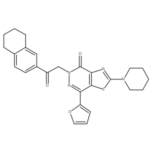 7-(furan-2-yl)-5-(2-oxo-2-(5,6,7,8-tetrahydronaphthalen-2-yl)ethyl)-2-(piperidin-1-yl)thiazolo[4,5-d]pyridazin-4(5H)-one结构式