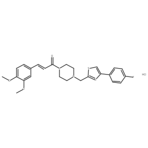 (E)-3-(3,4-dimethoxyphenyl)-1-(4-((4-(4-fluorophenyl)thiazol-2-yl)methyl)piperazin-1-yl)prop-2-en-1-one hydrochloride Structure