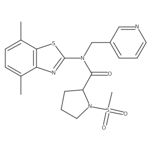 N-(4,7-dimethyl-1,3-benzothiazol-2-yl)-1-methanesulfonyl-N-[(pyridin-3-yl)methyl]pyrrolidine-2-carboxamide结构式