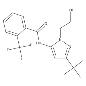 N-(3-(tert-butyl)-1-(2-hydroxyethyl)-1H-pyrazol-5-yl)-2-(trifluoromethyl)benzamide结构式