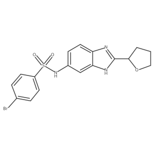 4-bromo-N-[2-(tetrahydrofuran-2-yl)-1H-benzimidazol-5-yl]benzenesulfonamide结构式