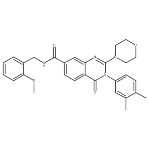 3-(3,4-dimethylphenyl)-N-(2-methoxybenzyl)-2-morpholino-4-oxo-3,4-dihydroquinazoline-7-carboxamide结构式