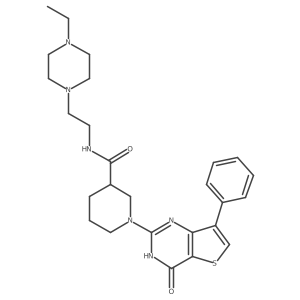 N-(2-(4-ethylpiperazin-1-yl)ethyl)-1-(4-oxo-7-phenyl-3,4-dihydrothieno[3,2-d]pyrimidin-2-yl)piperidine-3-carboxamide Structure