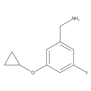 (3-Cyclopropoxy-5-iodophenyl)methanamine结构式