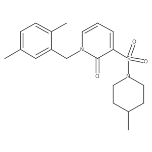 1-(2,5-dimethylbenzyl)-3-((4-methylpiperidin-1-yl)sulfonyl)pyridin-2(1H)-one结构式