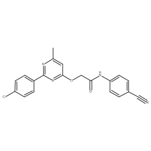 2-{[2-(4-chlorophenyl)-6-methylpyrimidin-4-yl]oxy}-N-(4-cyanophenyl)acetamide结构式