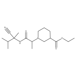 Ethyl 1-{1-[(1-cyano-1,2-dimethylpropyl)carbamoyl]ethyl}piperidine-3-carboxylate结构式