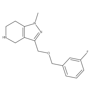 3-(((3-Fluorobenzyl)oxy)methyl)-1-methyl-4,5,6,7-tetrahydro-1H-pyrazolo[4,3-c]pyridine结构式