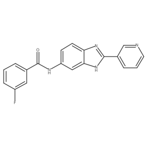3-fluoro-N-[2-(pyridin-3-yl)-1H-benzimidazol-5-yl]benzamide结构式