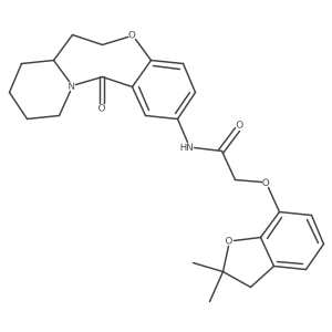 2-[(2,2-dimethyl-2,3-dihydro-1-benzofuran-7-yl)oxy]-N-{2-oxo-9-oxa-1-azatricyclo[10.4.0.0^{3,8}]hexadeca-3,5,7-trien-5-yl}acetamide Structure