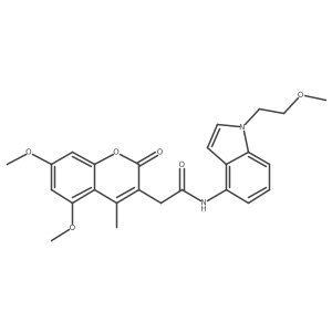 2-(5,7-dimethoxy-4-methyl-2-oxo-2H-chromen-3-yl)-N-[1-(2-methoxyethyl)-1H-indol-4-yl]acetamide Structure