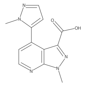 1-Methyl-4-(1-methyl-1H-pyrazol-5-yl)-1H-pyrazolo[3,4-b]pyridine-3-carboxylic acid结构式