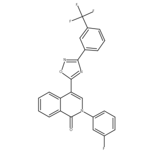 2-(3-fluorophenyl)-4-(3-(3-(trifluoromethyl)phenyl)-1,2,4-oxadiazol-5-yl)isoquinolin-1(2H)-one Structure