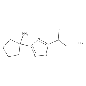 1-[5-(Propan-2-yl)-1,2,4-oxadiazol-3-yl]cyclopentan-1-amine hydrochloride结构式
